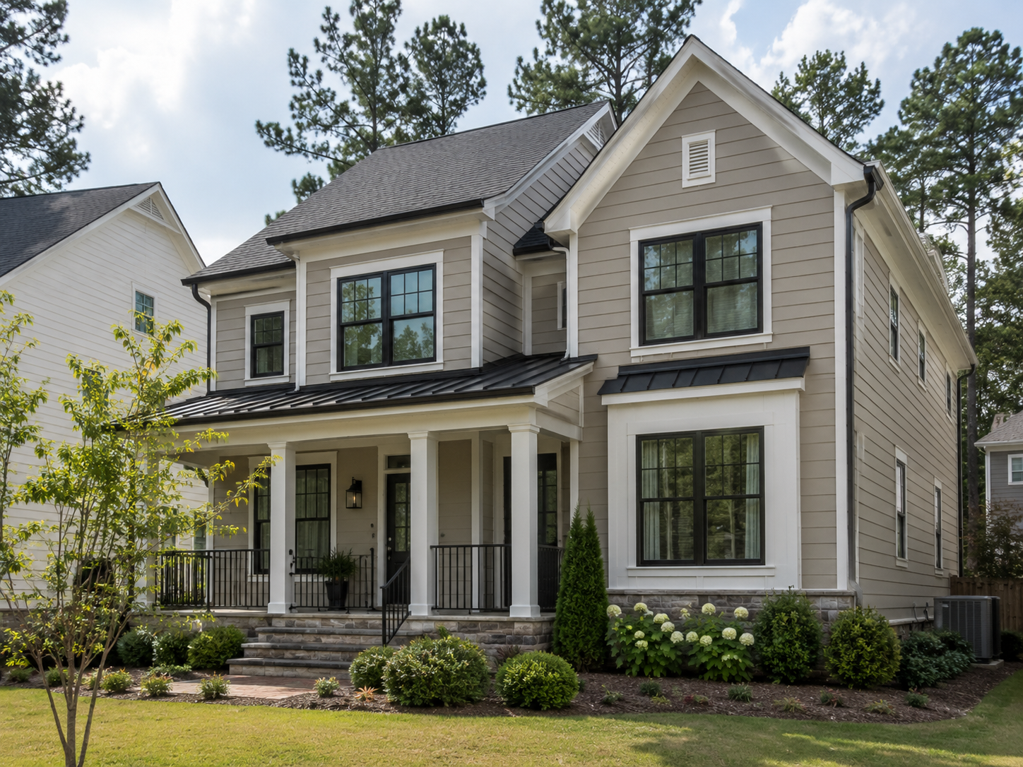 Premium new siding on a two-story home in the Triangle NC