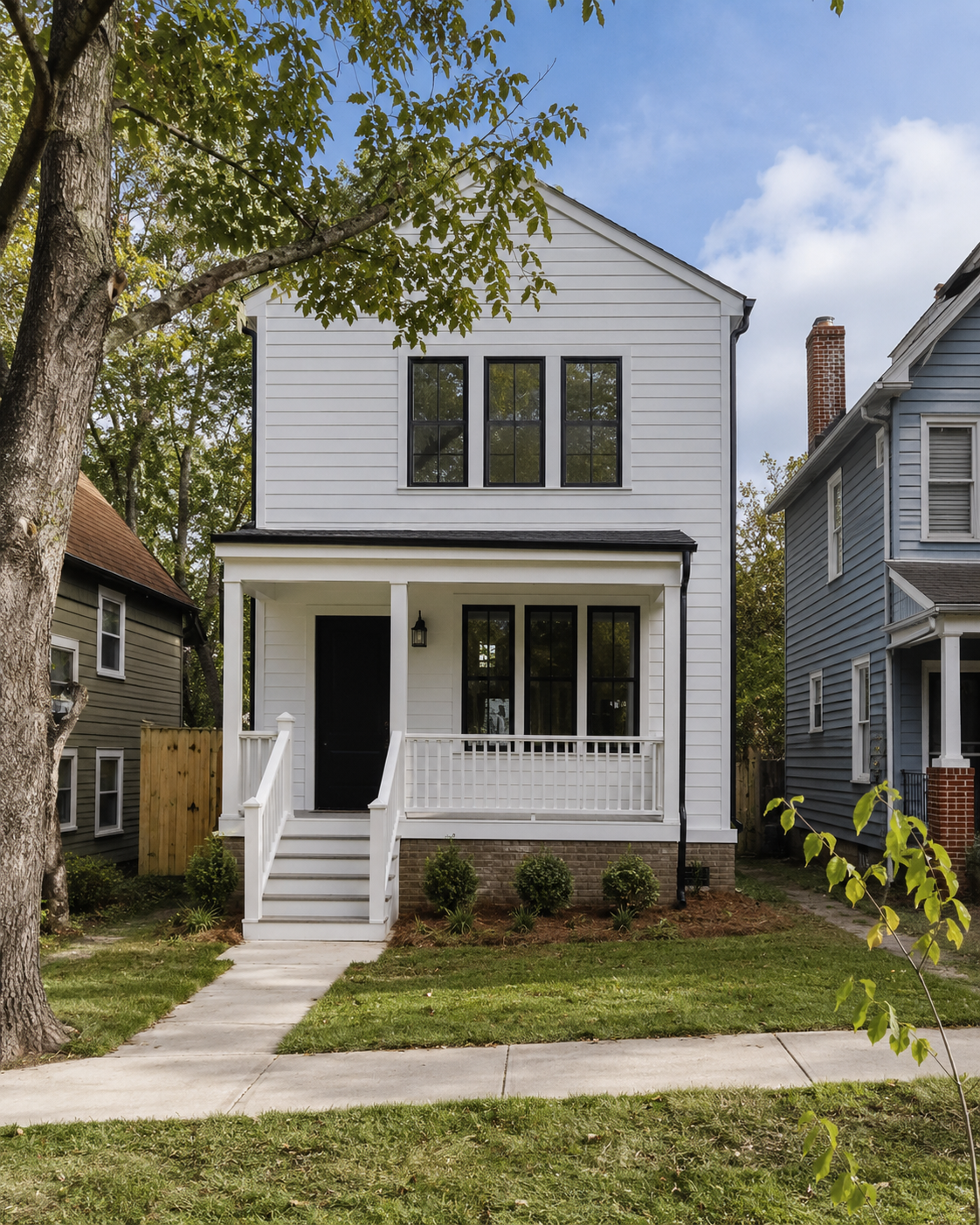 Finished two-story home with a second-story addition in the Triangle, built by Forge Construction Group