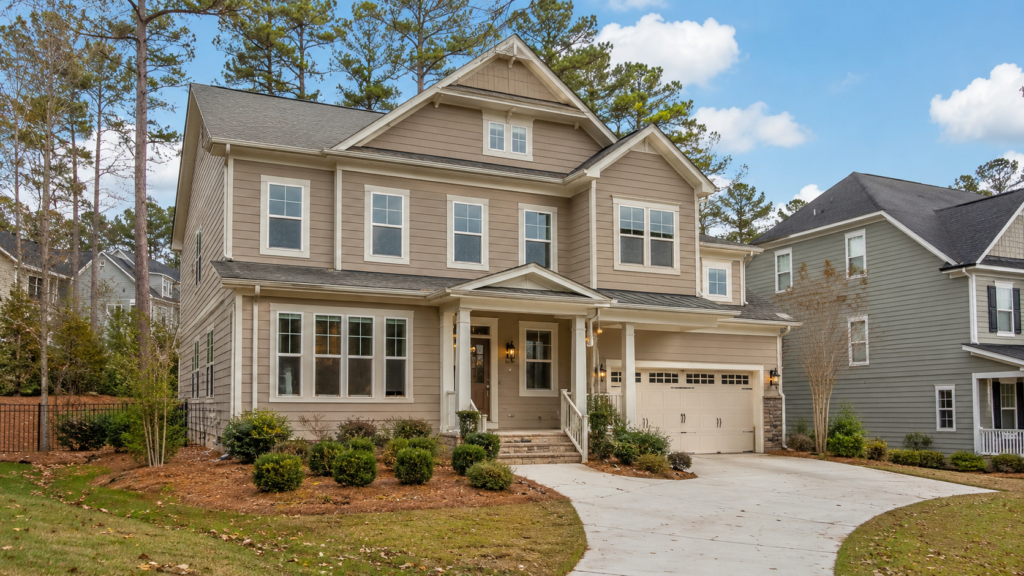 Custom craftsman two-story home with a second-story addition in the Triangle, built by Forge Construction Group