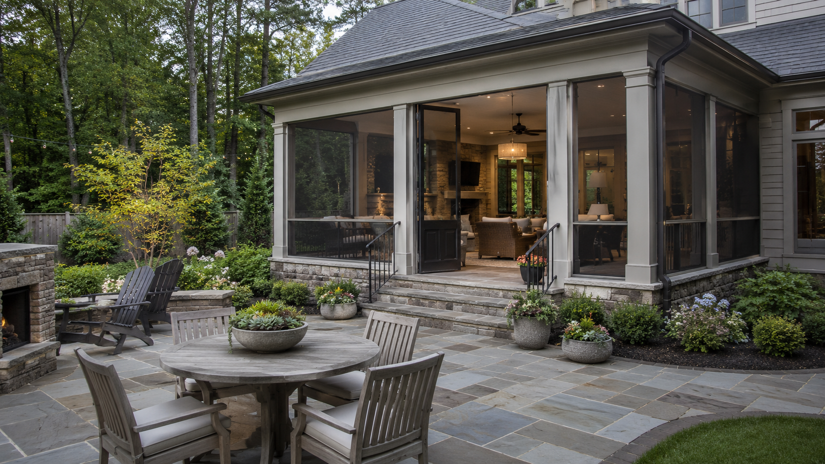 Three-season room addition matched to the home's architecture in the Triangle NC